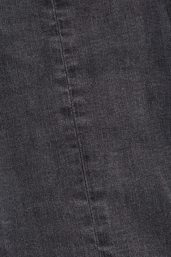 Jeans stretch con spacco, cotone biologico, BLACK DARK WASHED, detail image number 4