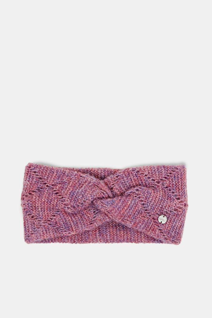 Riciclato: fascia in maglia a giorno con lana, OLD PINK, detail image number 0