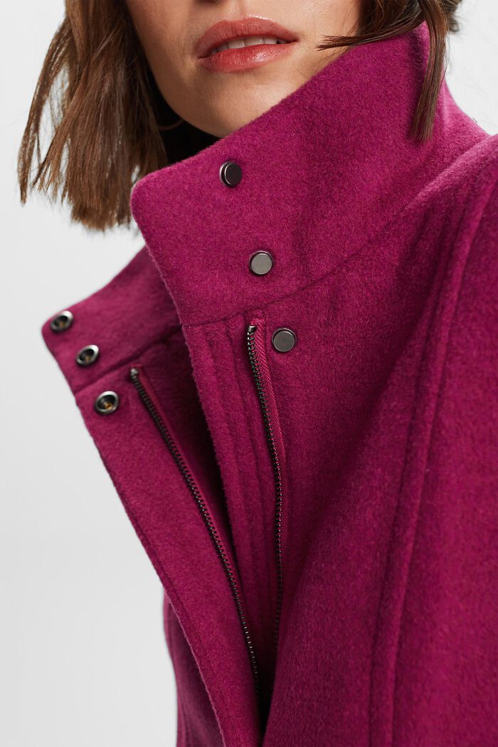 In materiale riciclato: Cappotto con lana, DARK PINK, detail image number 2
