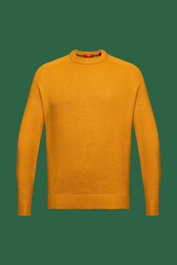 Pullover girocollo a neps, AMBER YELLOW, detail image number 6