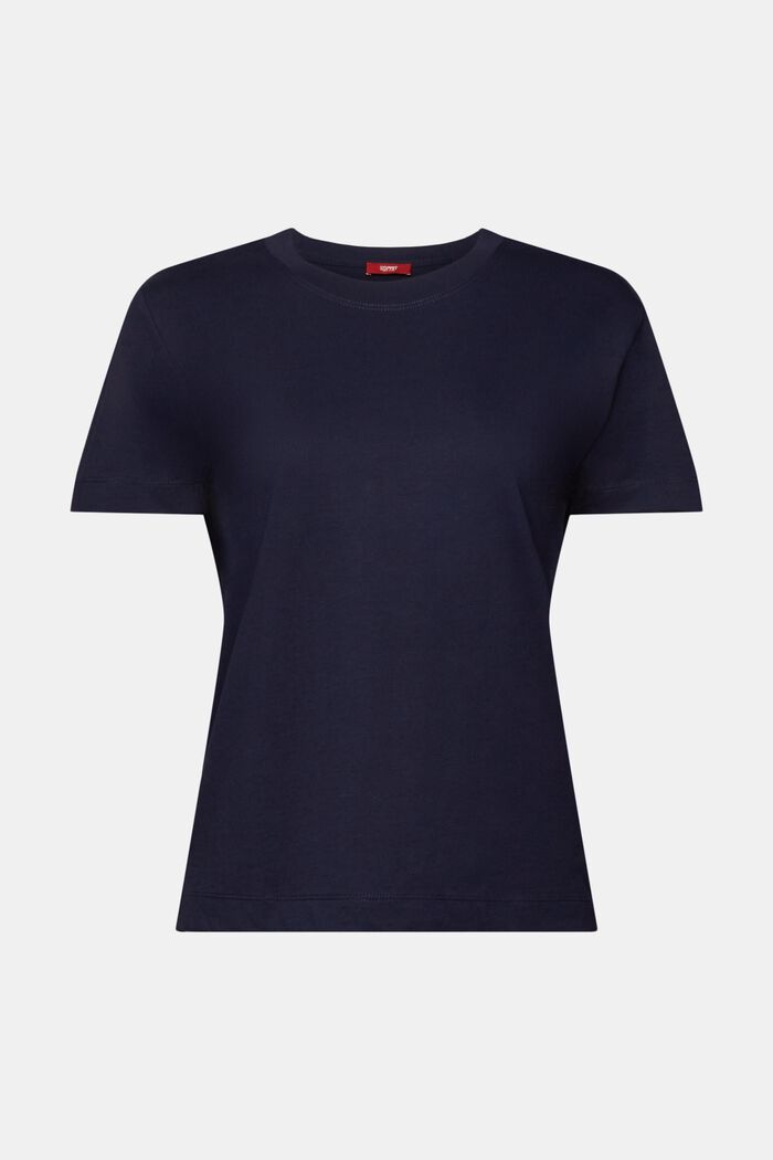 T-shirt girocollo in cotone, NAVY, detail image number 6
