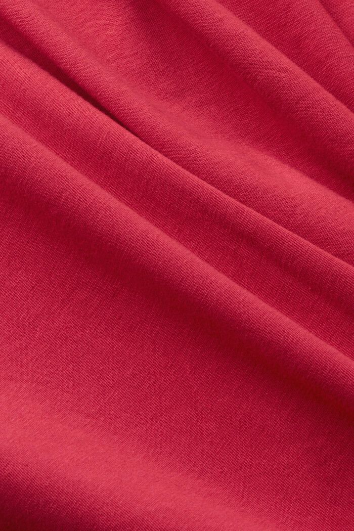 T-shirt in cotone con righe a contrasto, DARK PINK, detail image number 5