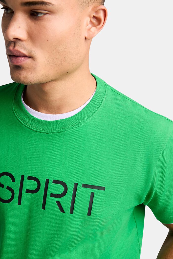 T-shirt unisex in jersey di cotone con logo, GREEN, detail image number 2