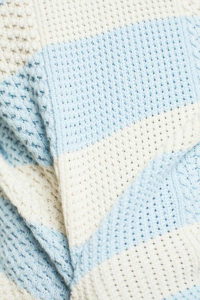Maglione in cotone con maglia a righe, PASTEL BLUE, detail image number 5