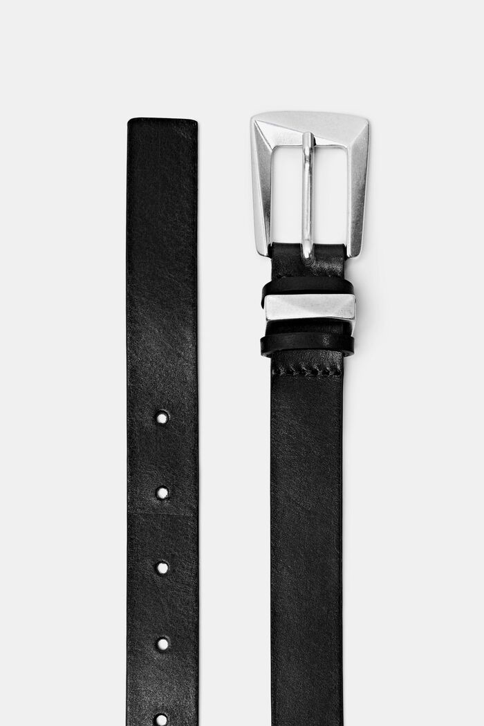 Cintura in pelle con più passanti, BLACK, detail image number 1