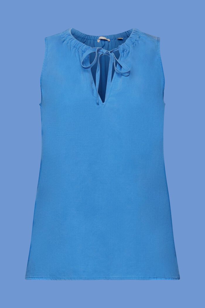 Blusa senza maniche con colletto elasticizzato, BRIGHT BLUE, detail image number 6