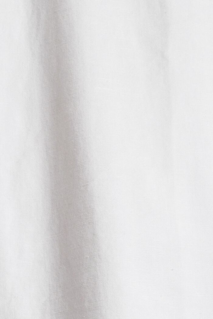 Blusa oversize in misto lino, WHITE, detail image number 1