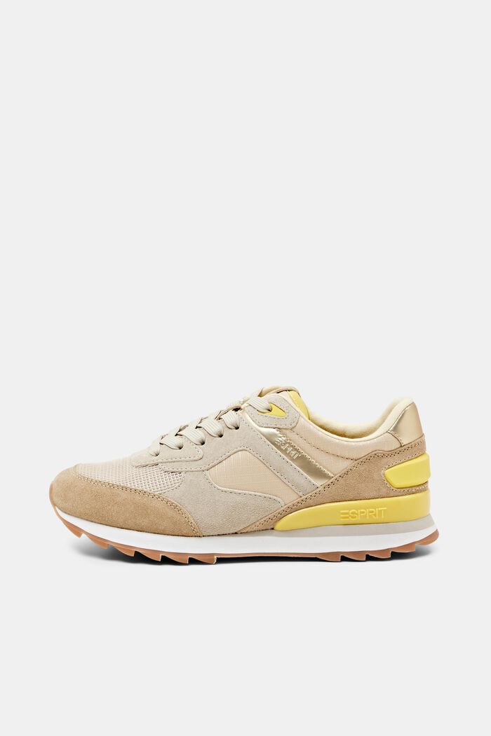 Sneakers in pelle scamosciata, PASTEL YELLOW, detail image number 0