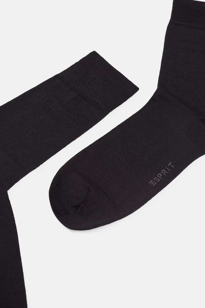Confezione doppia di calze in maglia fine con lana vergine, BLACK, detail image number 1