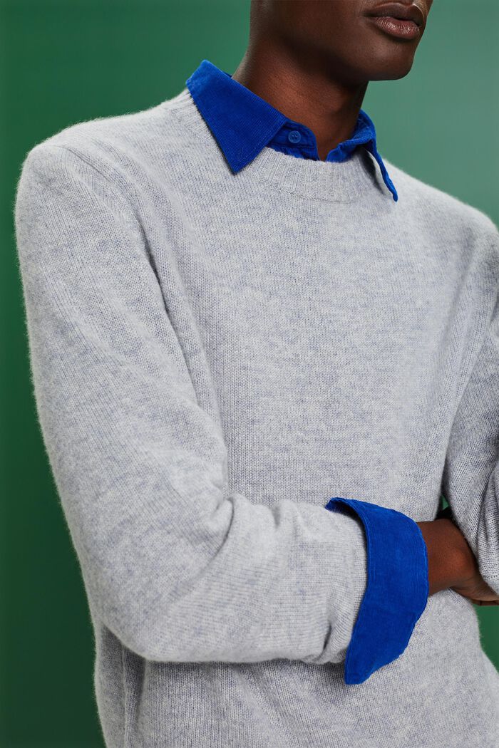 Pullover in cashmere, LIGHT GREY, detail image number 3
