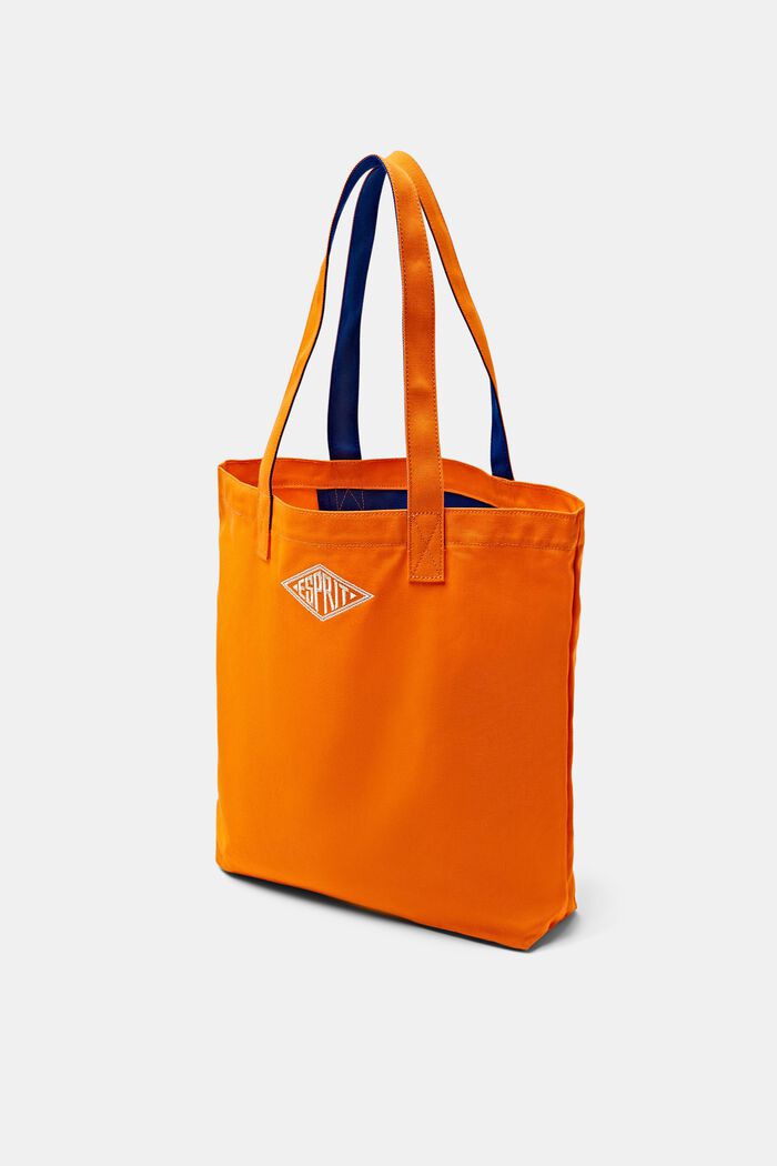 Tote Bag in cotone con logo, RED ORANGE, detail image number 3