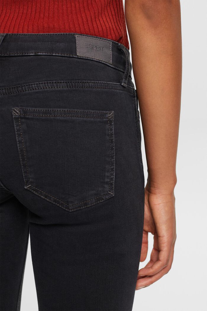 Riciclati: jeans skinny a vita media, BLACK DARK WASHED, detail image number 4