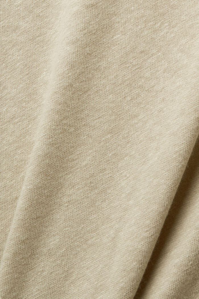 T-shirt in misto lino, DUSTY GREEN, detail image number 5