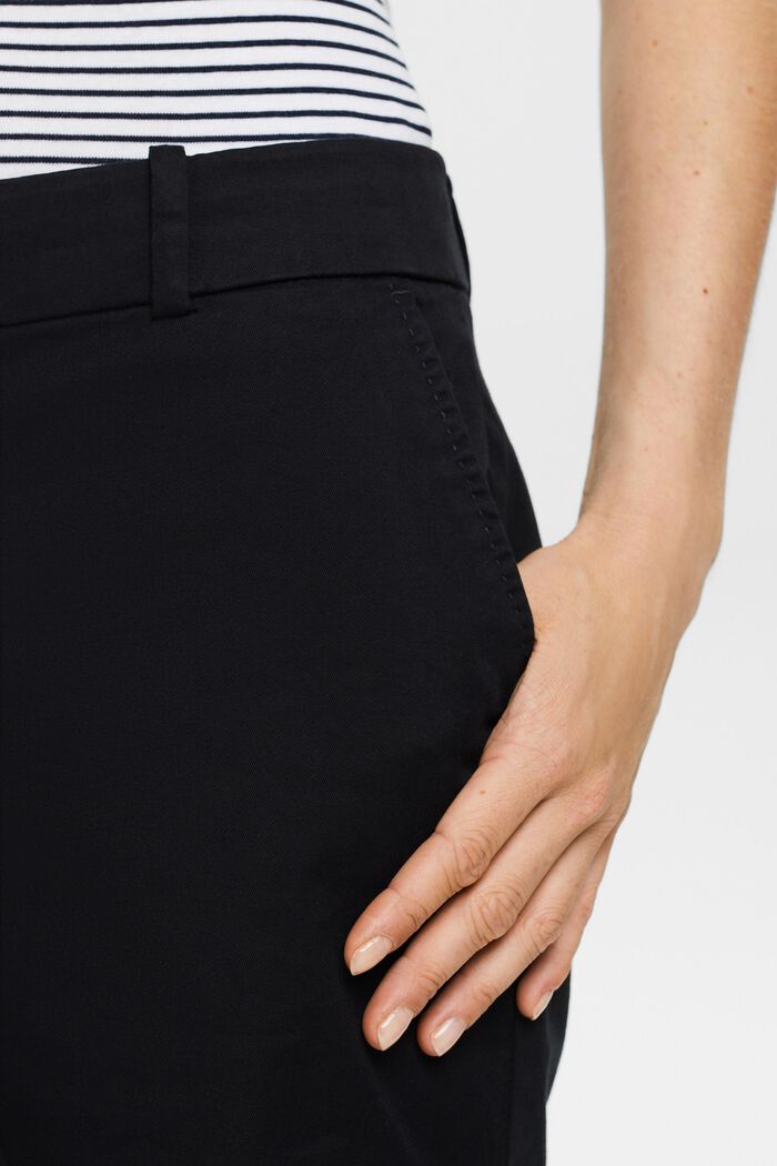 Pantaloncini in twill con risvolto, BLACK, detail image number 2