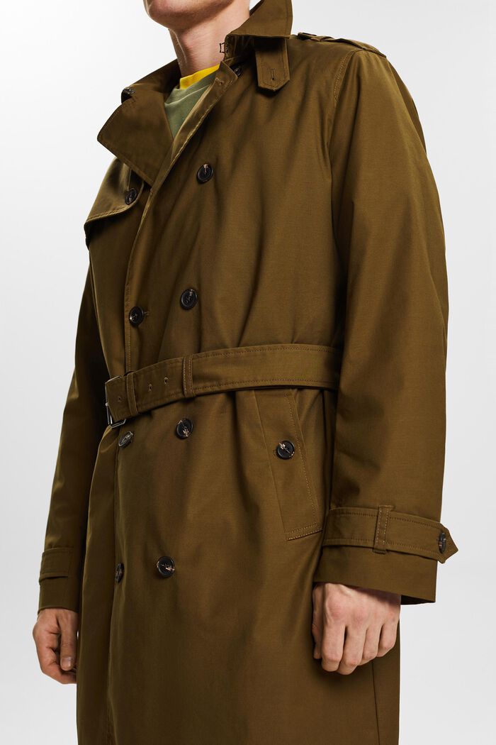 Trench con cintura, KHAKI GREEN, detail image number 2