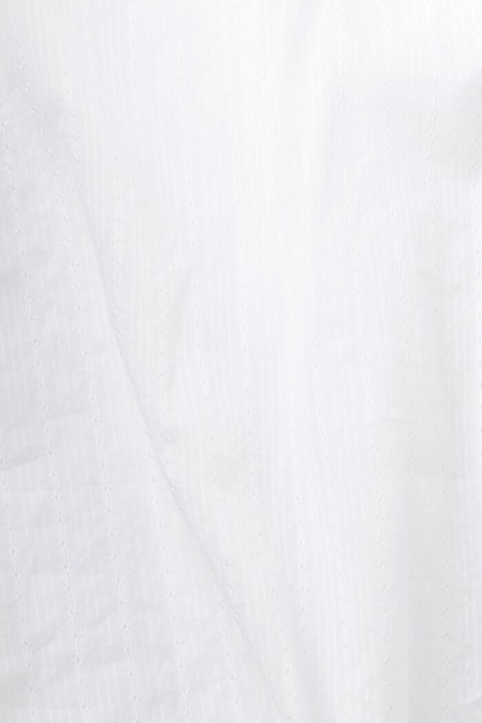 Camicetta in cotone con scollo a V, WHITE, detail image number 4