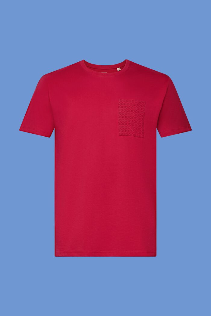 T-shirt in cotone sostenibile con tasca sul petto, DARK PINK, detail image number 6