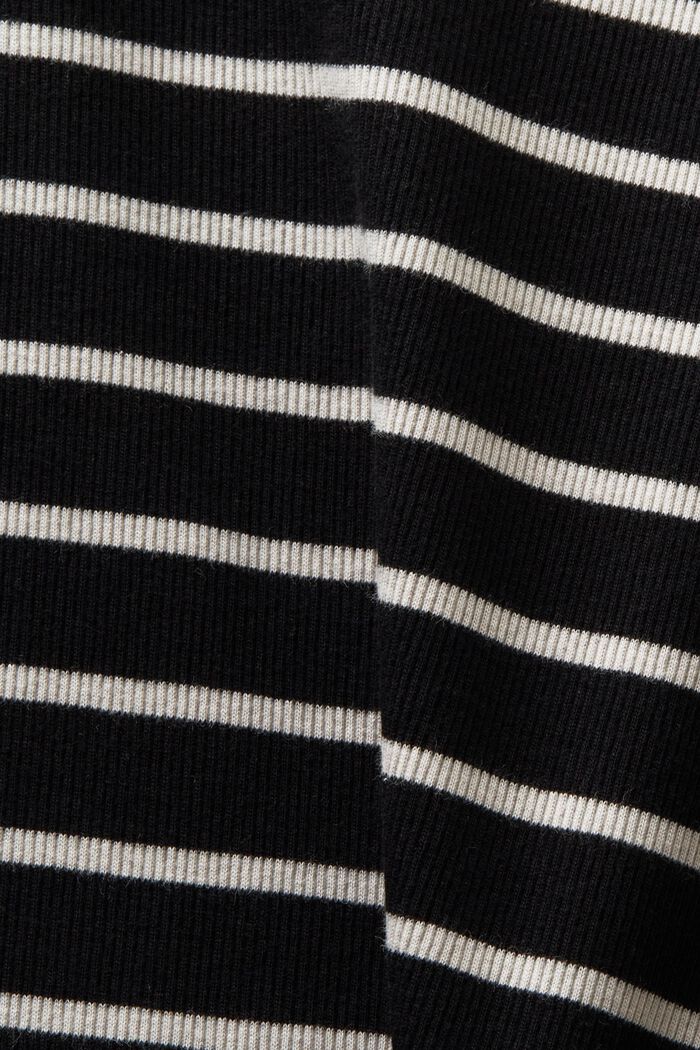 Top a righe in maglia a coste, BLACK, detail image number 4