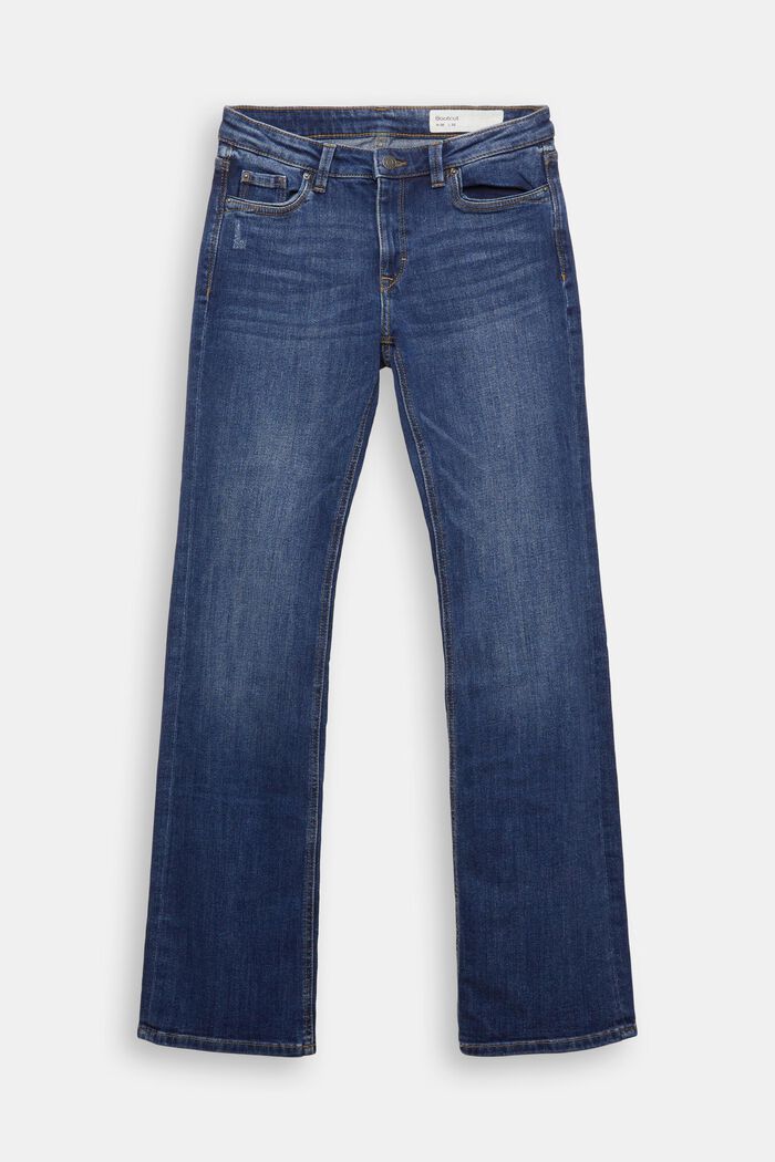 Jeans super stretch con cotone biologico, BLUE DARK WASHED, overview