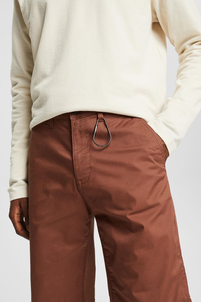 Pantaloni corti in cotone biologico, RUST BROWN, detail image number 0