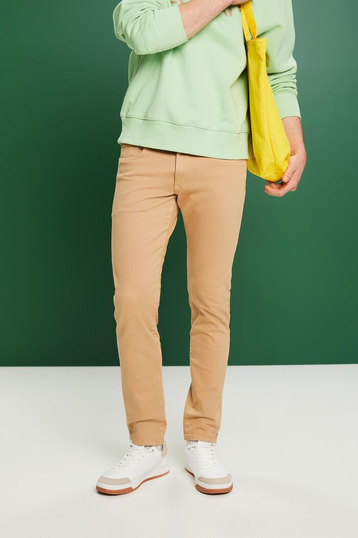 Pantaloni Slim Fit, cotone biologico, BEIGE, detail image number 0