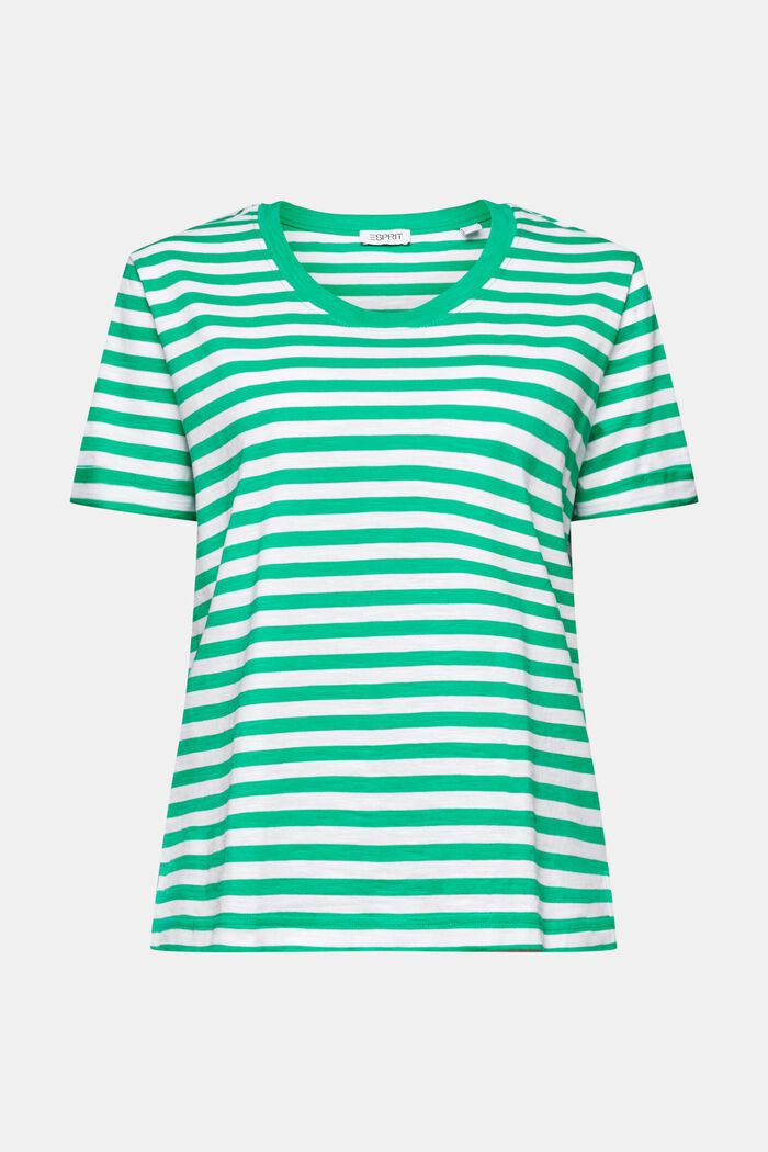 T-shirt fiammata con scollo ampio, GREEN, detail image number 5