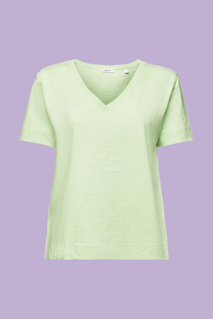 T-shirt in jersey con scollo a V, LIGHT GREEN, detail image number 5
