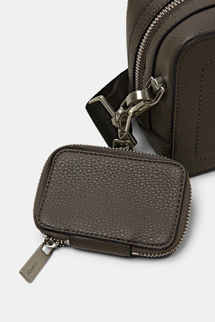 Borsa a tracolla in similpelle, DARK GREY/BROWN, detail image number 1