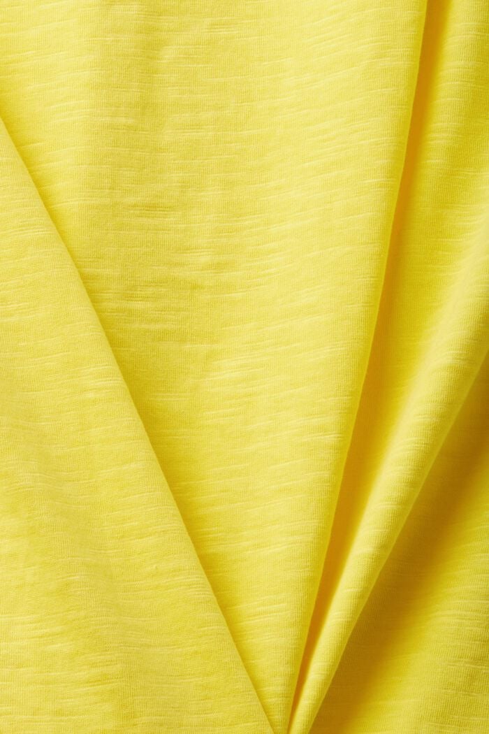 T-shirt in cotone con scollo a U, LIGHT YELLOW, detail image number 5