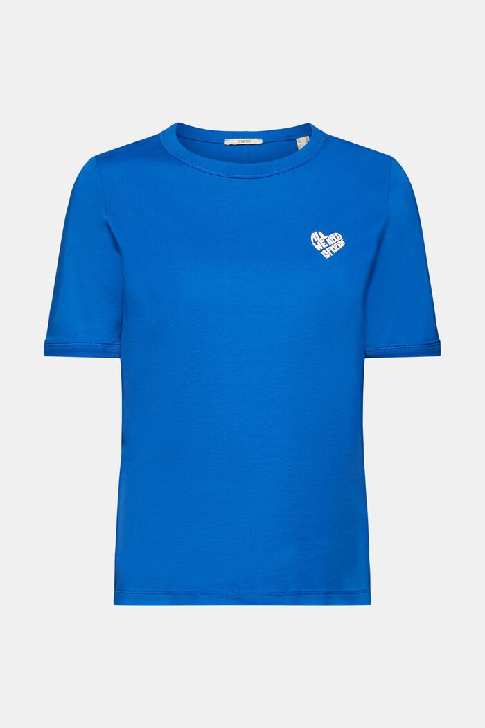T-shirt di cotone con logo a forma di cuore, BLUE, detail image number 7