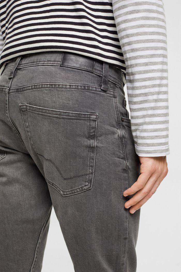 Jeans elasticizzati con cotone biologico, GREY MEDIUM WASHED, detail image number 4