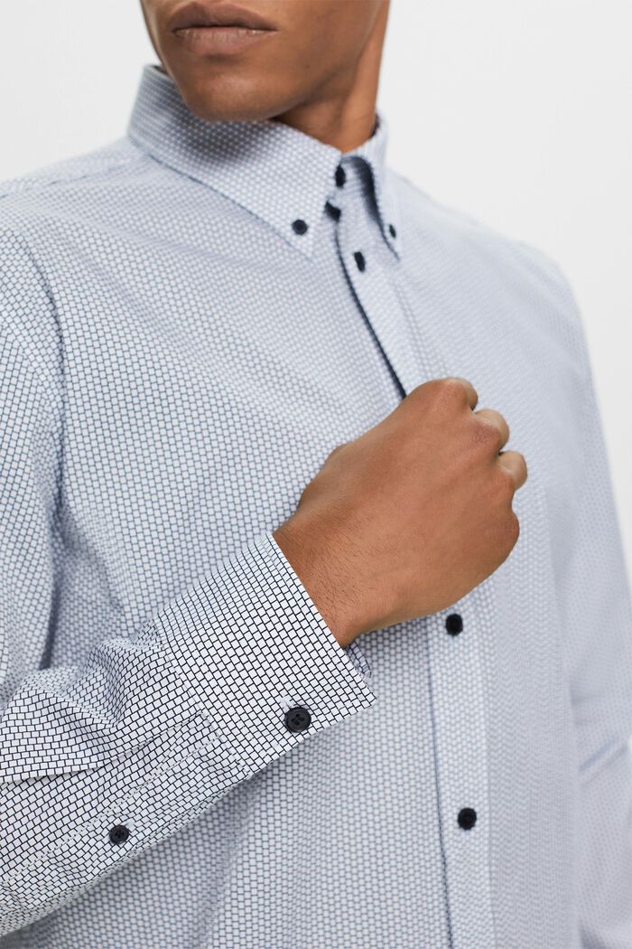 Camicia in popeline di cotone, NAVY, detail image number 2