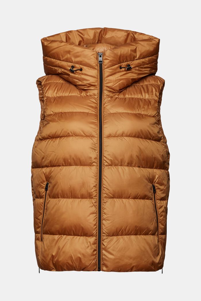 In materiale riciclato: gilet trapuntato, CARAMEL, detail image number 7