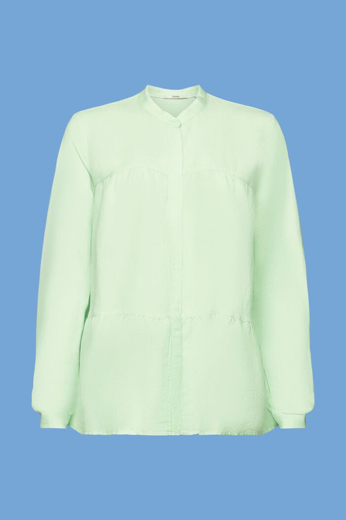 Blusa in misto lino, CITRUS GREEN, detail image number 5