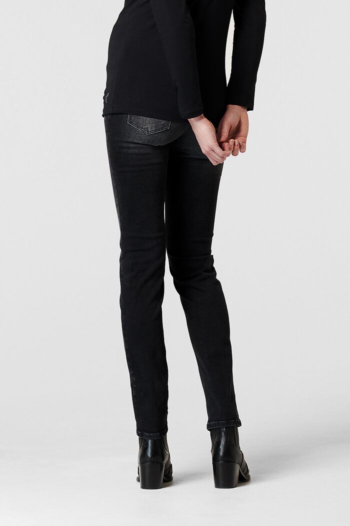 Jeans stretch con fascia premaman, cotone biologico, GREY DENIM, detail image number 1
