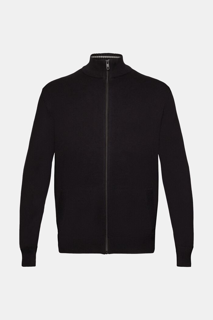 Cardigan in maglia con zip, BLACK, detail image number 6