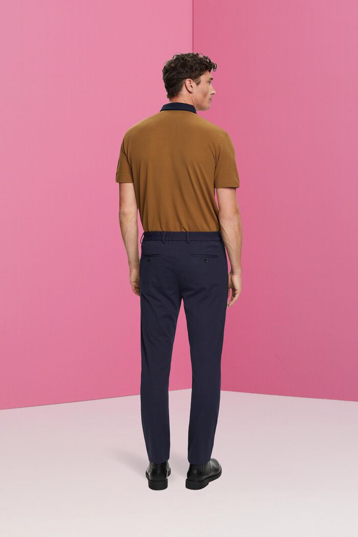 Pantaloni da completo in jersey di cotone piqué, NAVY, detail image number 3