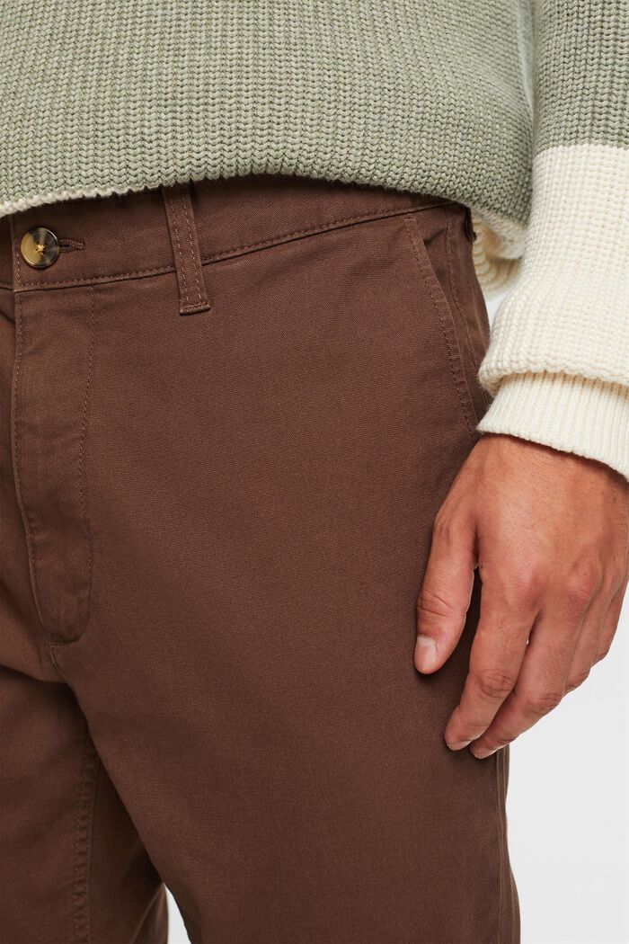 Pantaloni chino, cotone con stretch, DARK BROWN, detail image number 2