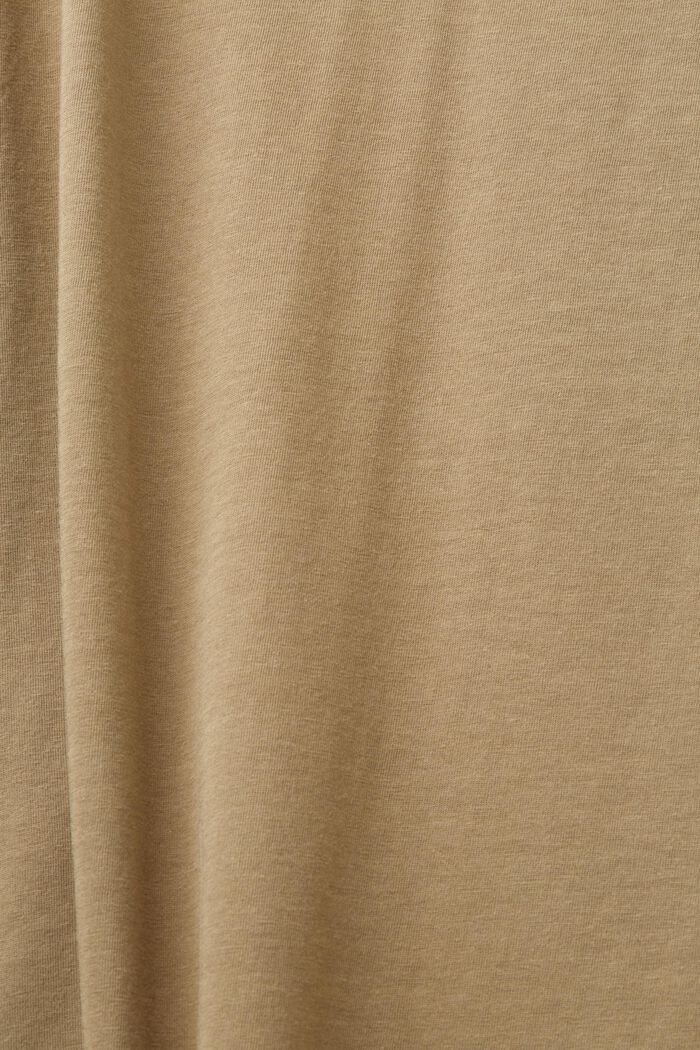 T-shirt a girocollo in jersey di 100% cotone, KHAKI GREEN, detail image number 5