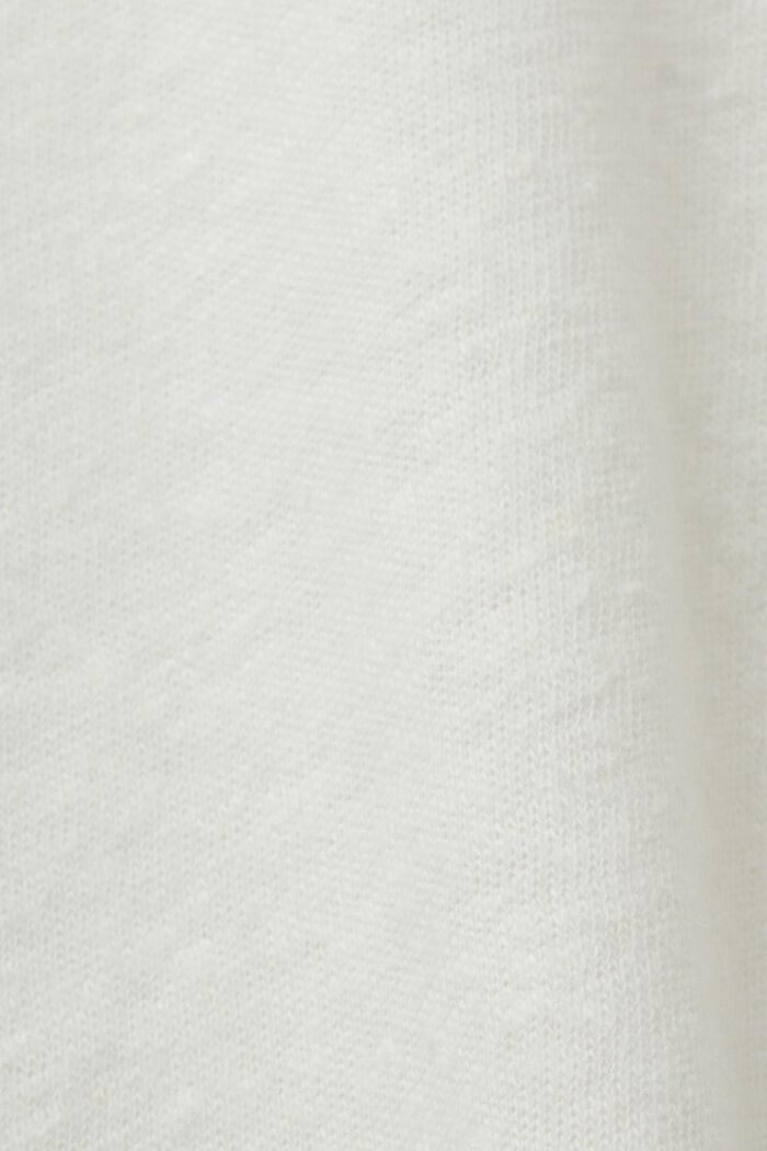 CURVY T-shirt in misto cotone e lino, OFF WHITE, detail image number 1