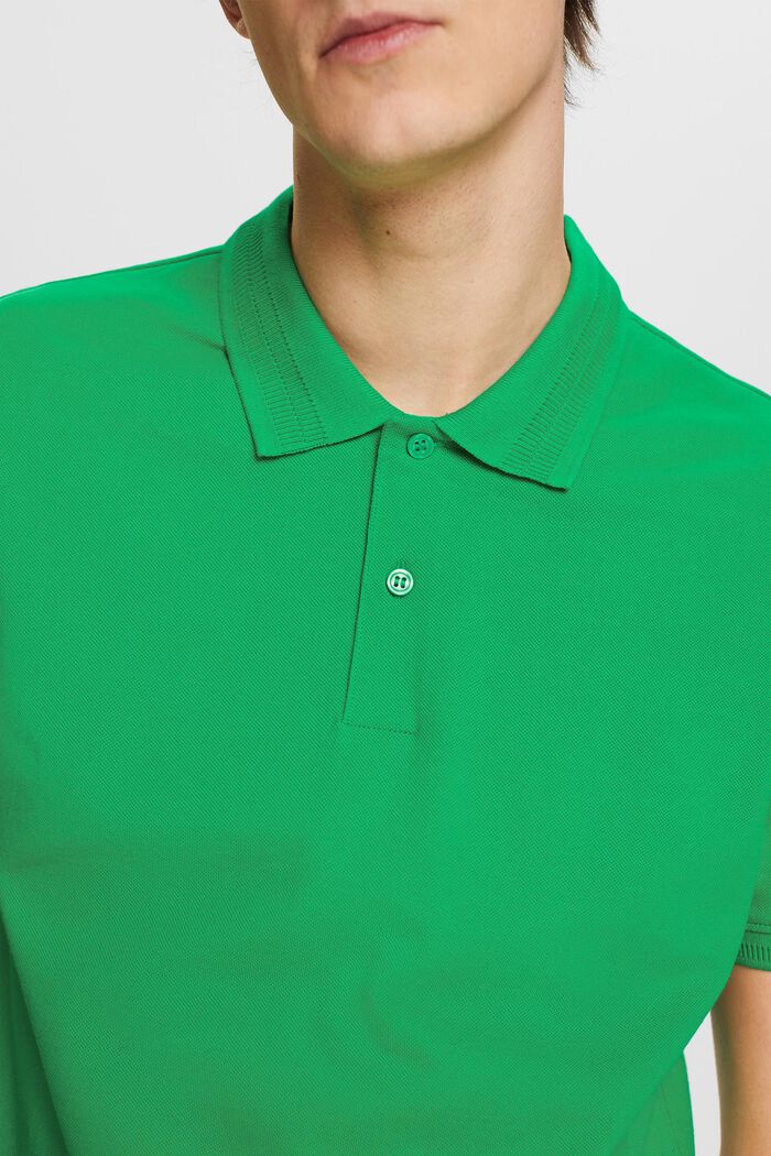 Polo in piqué di cotone Pima, GREEN, detail image number 2