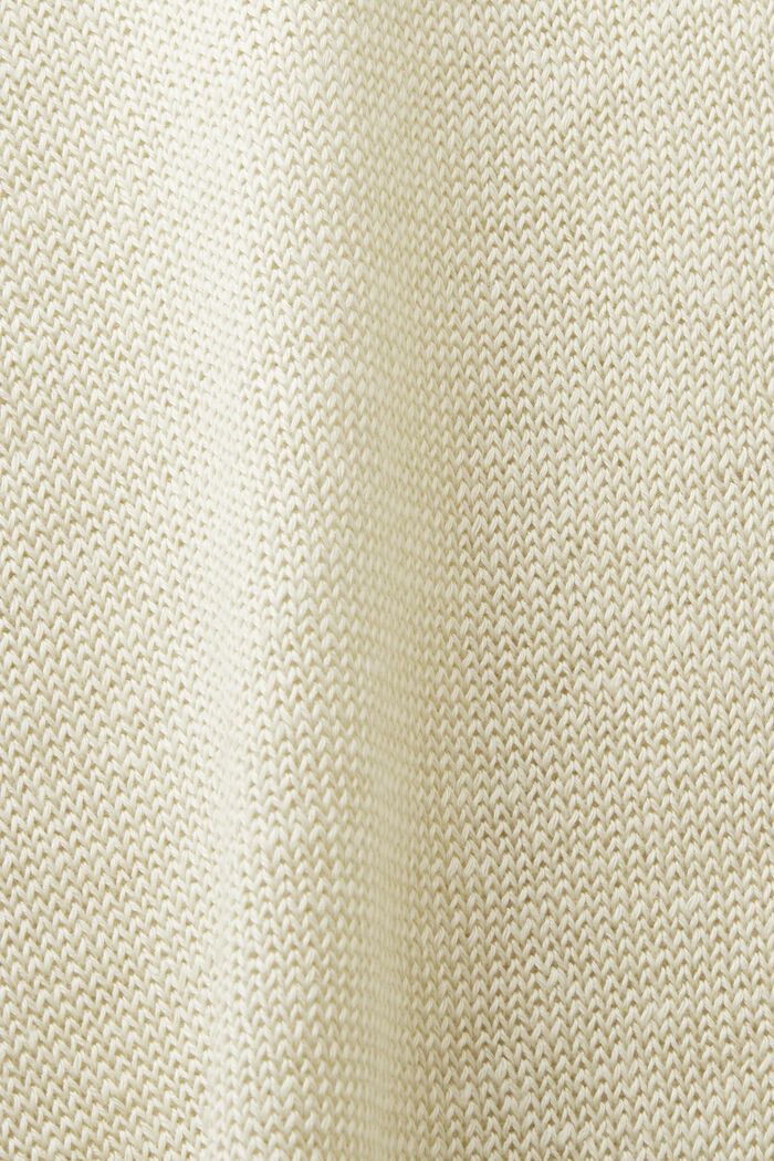 Maglione con girocollo in lino, CREAM BEIGE, detail image number 4