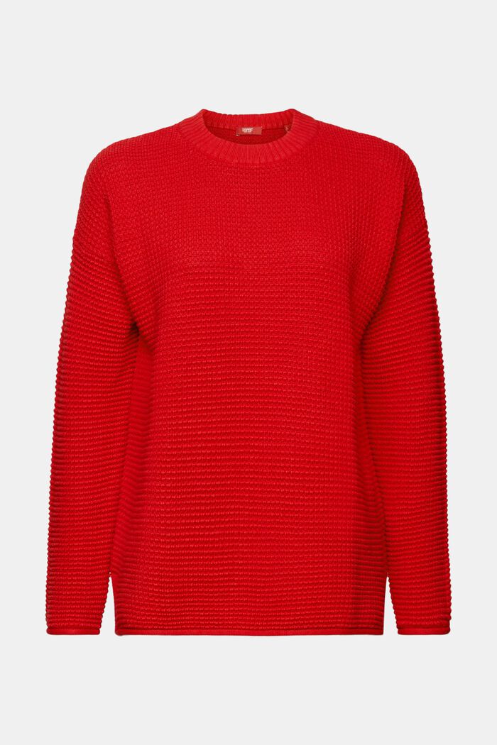 Maglione in maglia testurizzata, DARK RED, detail image number 6