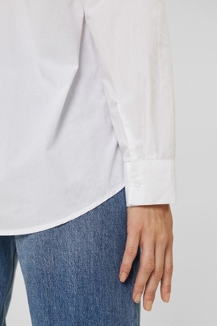 Blusa oversize in 100% cotone biologico, WHITE, detail image number 2