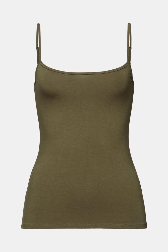 Top intimo in maglia stretch, KHAKI GREEN, detail image number 6