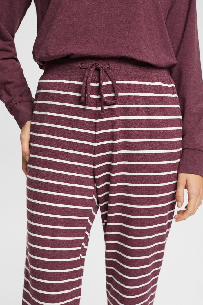 Pantaloni in jersey a righe, BORDEAUX RED, detail image number 2