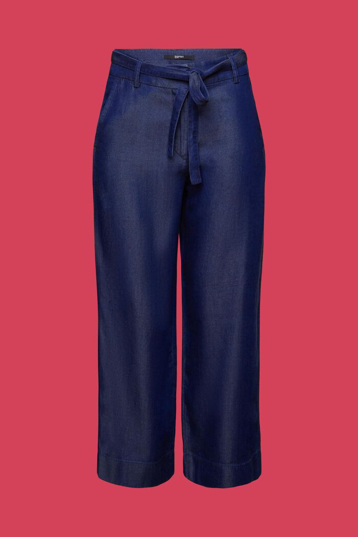 Pantaloni cropped a gamba larga, TENCEL™, BLUE DARK WASHED, detail image number 7
