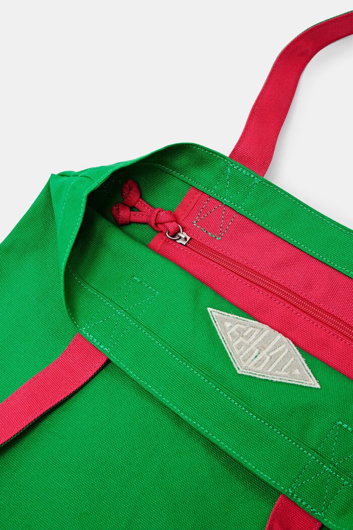Tote Bag in cotone con logo, GREEN, detail image number 4