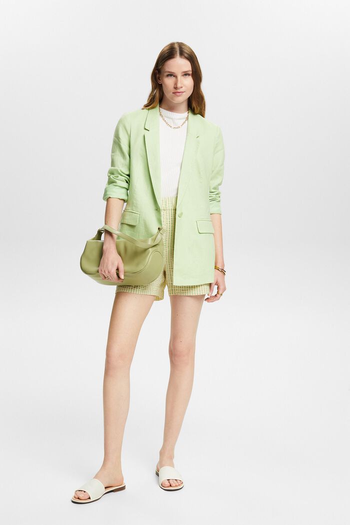 Blazer monopetto in lino, LIGHT GREEN, detail image number 1