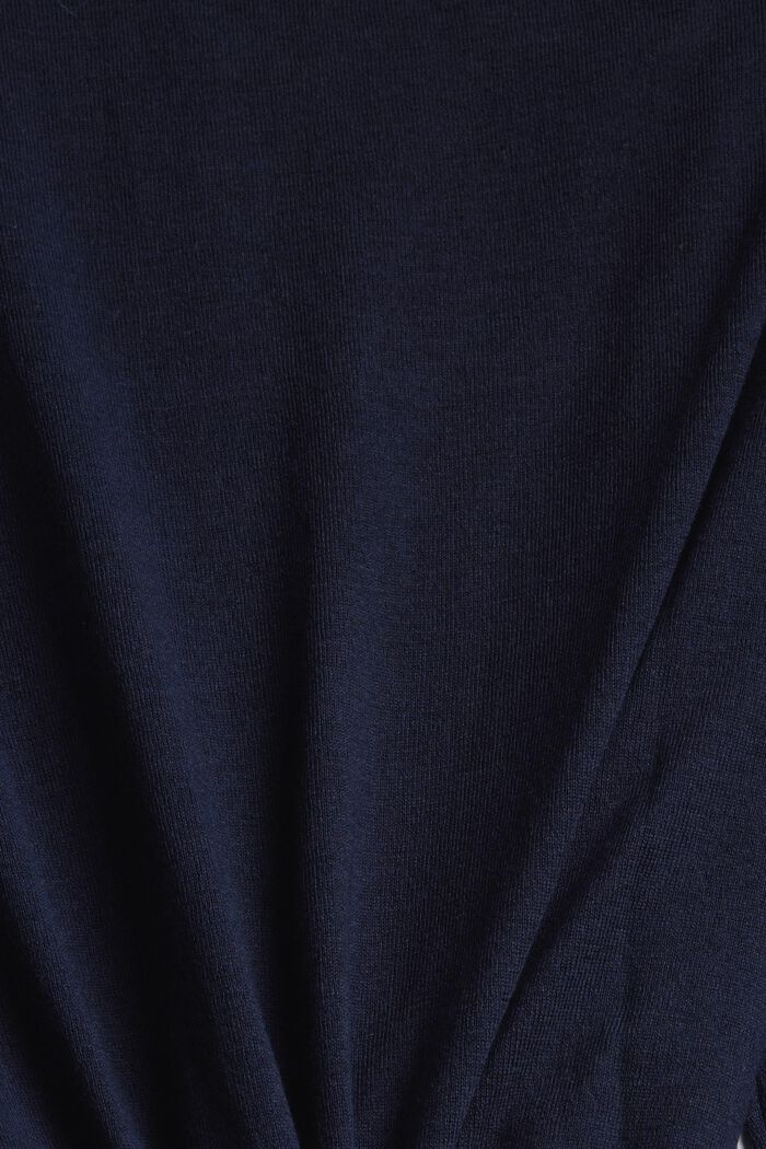 Pullover in maglia sottile in 100% cotone, NAVY, detail image number 1